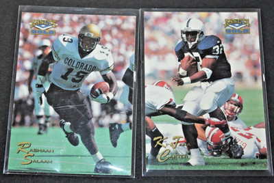 Set of 2: 1995 Classic Assets Gold Rashaan Salaam and Ki-Jana Carter #15 & #20