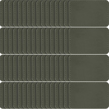 60 Pcs Leather Hat Patches Blank Leatherette Hat Patch with Adhesive Rectangle L