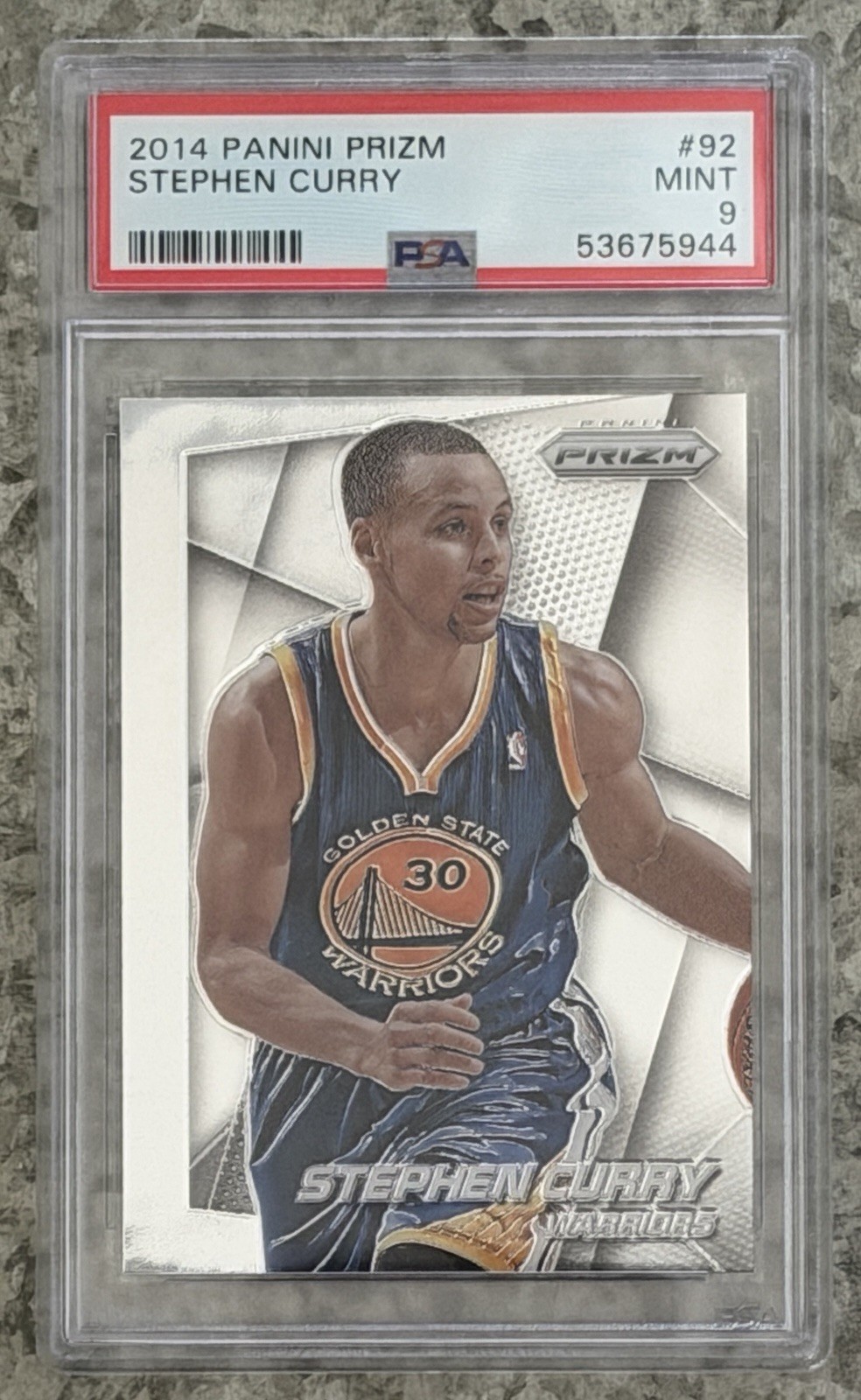 2014-15 Panini Prizm Stephen Curry #92 PSA 9 Golden State Warriors view 1