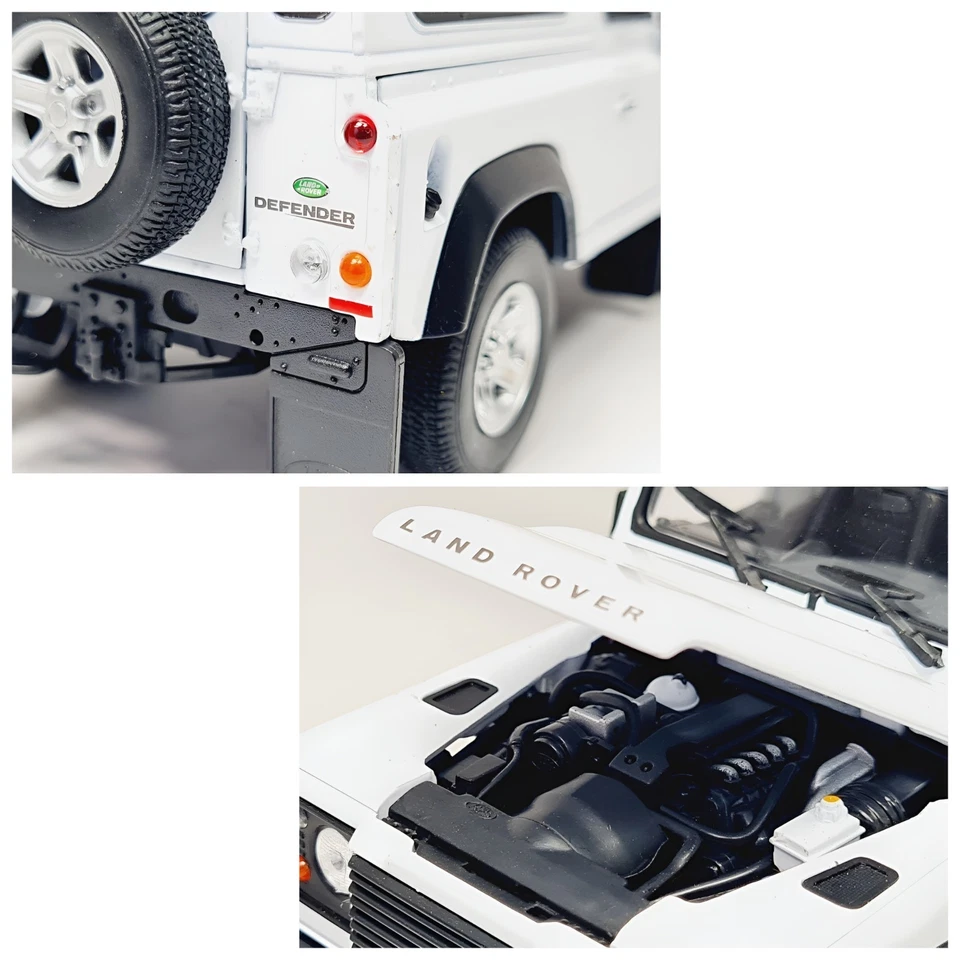 Qualified Interior 90 Jeep LAND ROVER DEFENDER White Sand 1/24 Diecast Amalgam C - Image 3 of 3