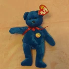 Ty Beanie Babies Clubby Blue Bear Plush with Club Pin, 1998 Vintage