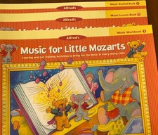 3 Music for Little Mozarts Coloring Books,1-Lesson,1-Workbook,1-Recital Books,