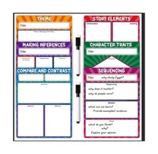 KIKIGOAL Reusable Magnetic Literature Teaching Charts, Dry Erase Ha... Fast Ship