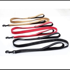 Bundle: Three 6 Feet Dog Leashes, red black beige 75