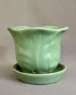 Rare Vintage Haeger Flower Pot Planter Matte Green Glaze - Arts & Crafts - AS IS