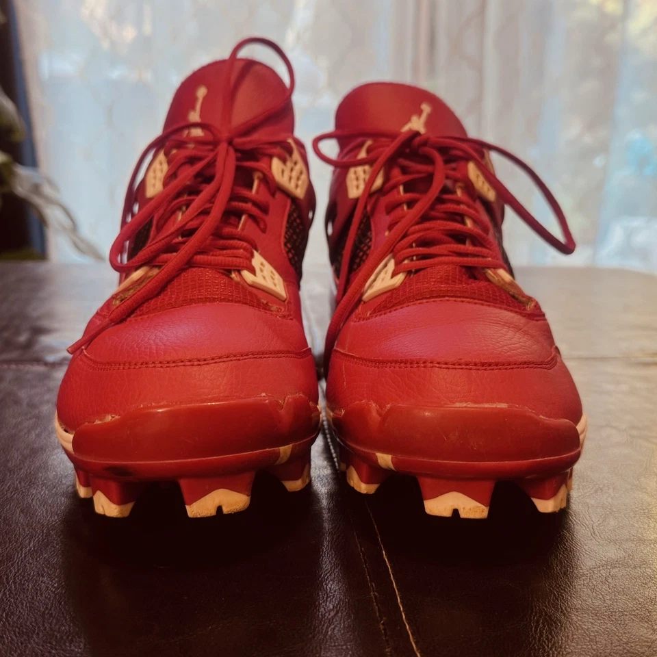 2015 Jordan IV masculino retrô MCS beisebol tamanho: 16 chuteiras vermelho academia 807709 601 - Imagem 3 de 4
