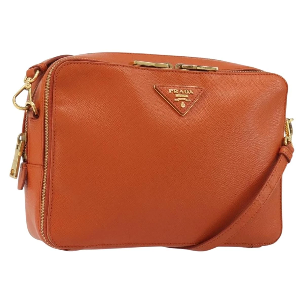バッグ PRADA ORANGE LEATHER BAG MADE IN ITALY PRADA Leather Exterior Orange Bags & Handbags for Women for sale