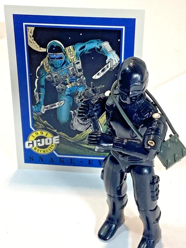 VINTAGE GI JOE ARAH SNAKE EYE'S 1983 V1.5 COMPLETE WITH 91 TRADING CARD HASBRO
