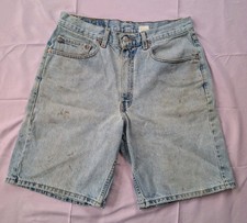 Vtg Levi 550 Relaxed Fit Denim Shorts Light Wash Distressed - Fits 30 Tag 33