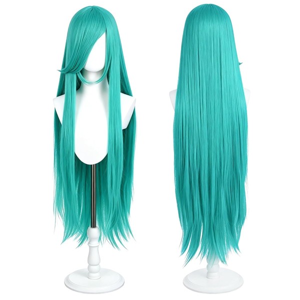 PerüCke 100Cm Lang Glatt Petrol Cosplay Halloween DIY Styling-image