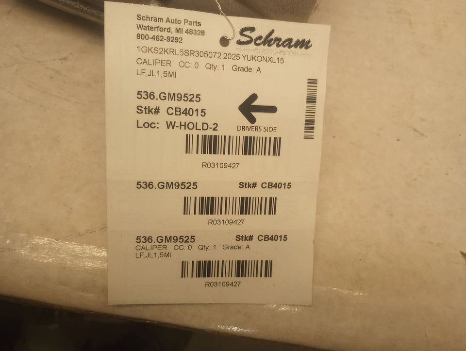 Driver Left Front Caliper For 2025 GMC Yukon XL 1500 3109427 - Image 3 of 4