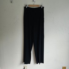 Garnet Hill 100 Wool Pants Black High Waisted Straight Leg Trousers USA Vtg 10