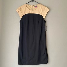 Vince Camuto sz 2 black tan sheath mini dress NWT