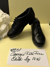 Capezio Kids Tap Shoe 443C Black Sz 10W NEW
