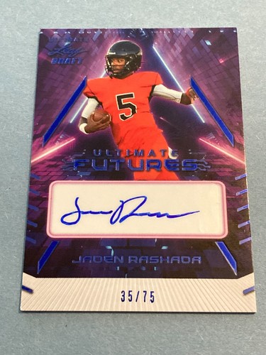 JADEN RASHADA 2022 LEAF ULTIMATE DRAFT ROOKIE/RC AUTO #35 /75 *FUTURES* - 第 1/2 張圖片