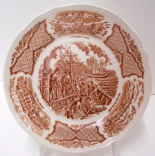 Fairwinds HISTORICAL SCENES (Copper Engraved) Vintage Bread Plate (7")