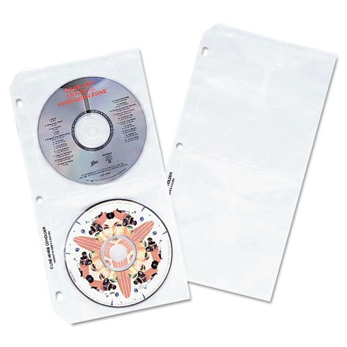 MAX Deluxe CD Ring Binder Storage Sheets, Holds 4 CDs, Pack of 10 (holds 40 cd) - Picture 1 of 3
