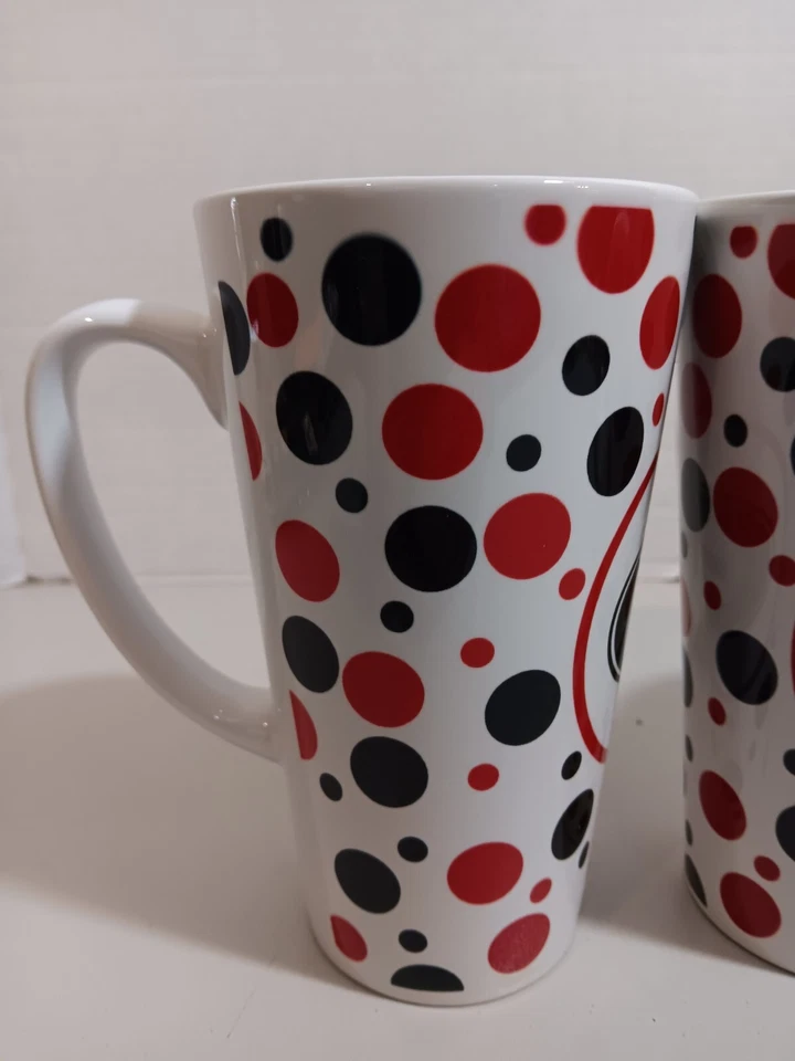Set of 4 Georgia Bulldogs Mug -White Red & Black Dots - The Encore Group - Image 3 of 4