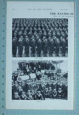 1914 WW1 DRUCK ALLIIERTE FLOTTEN MATROSEN MARINE GROSSBRITANNIEN FRANKREICH RUSSLAND JAPAN