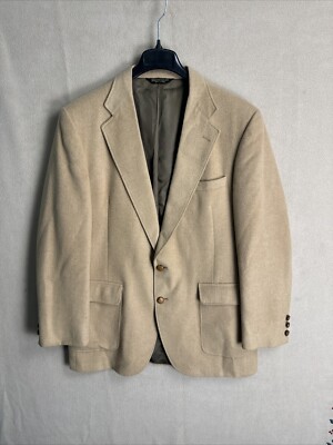 VINTAGE CHAPEL OAKS Brown TWEED WOOL SPORT COAT 42L wood button Casual