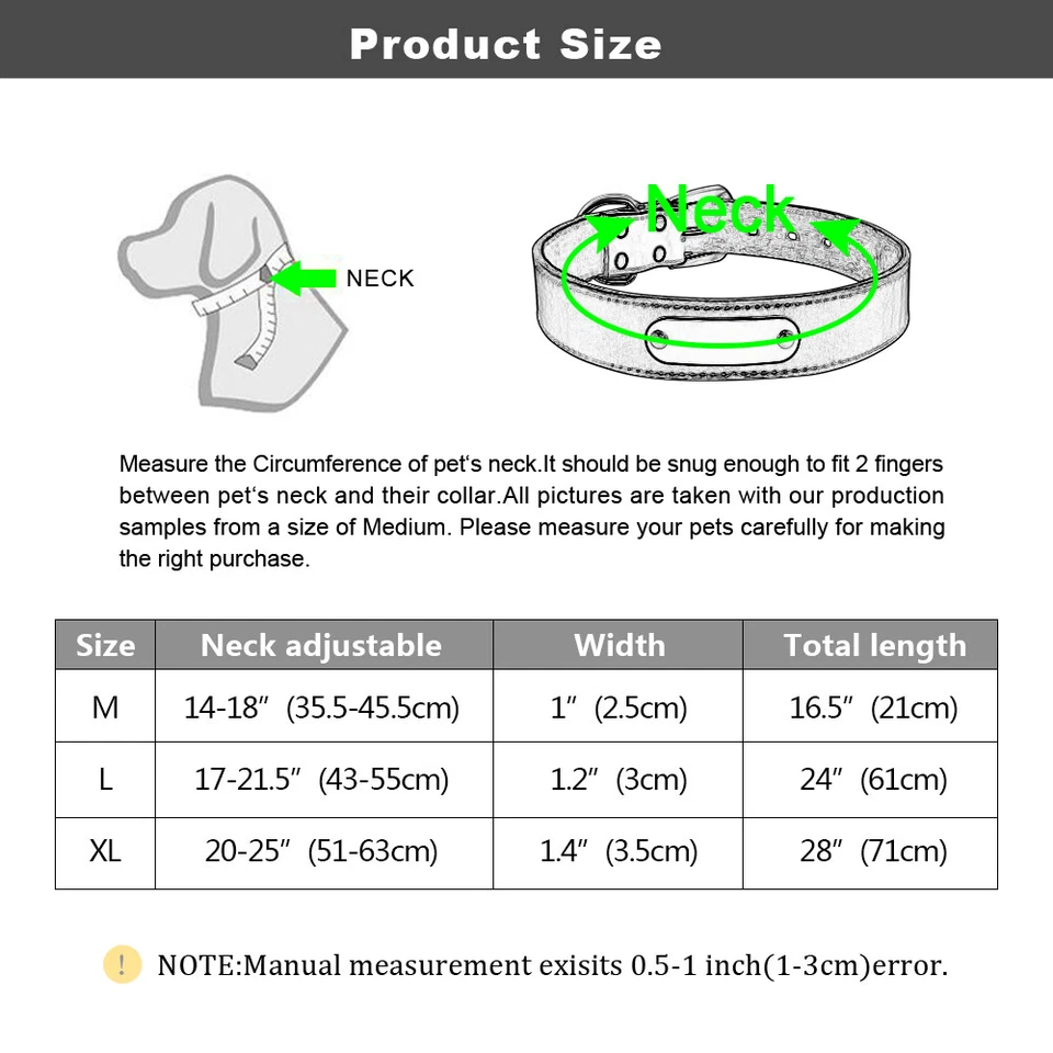 Collar de cuero para perro personalizado Nombre Chapa identificación Grabado - Imagen 2 de 4