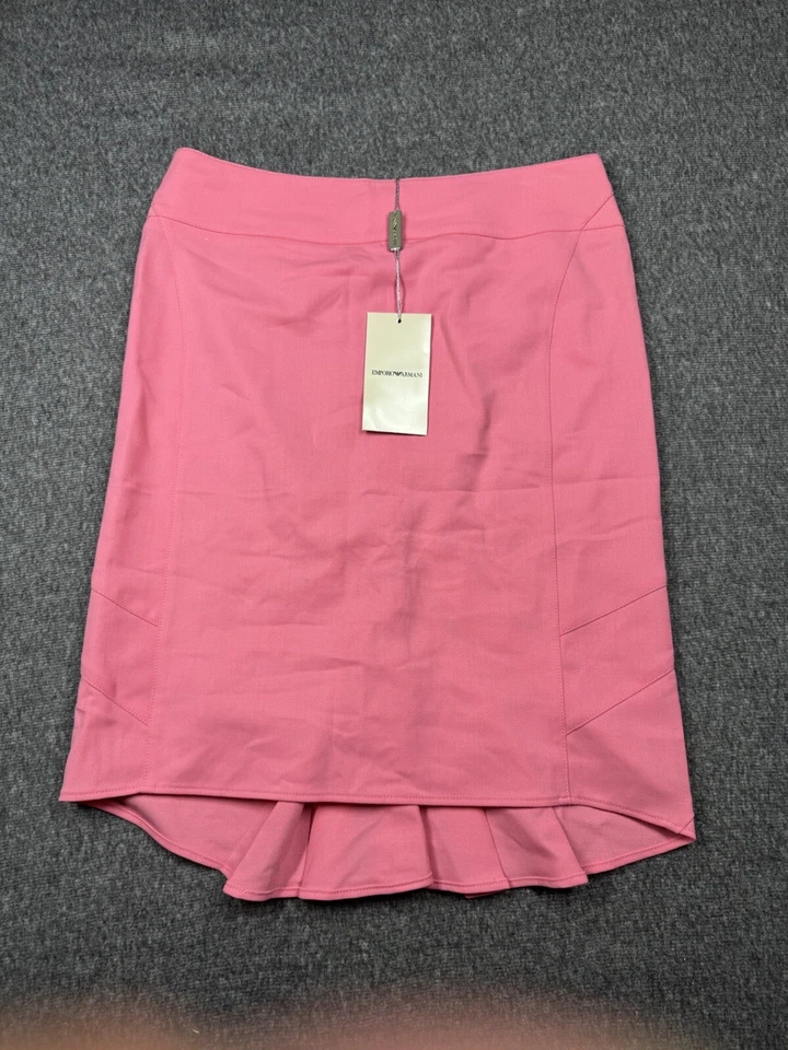 "Falda Emporio Armani para mujer 8 rosa nueva con etiqueta 21"" lápiz hasta la rodilla"