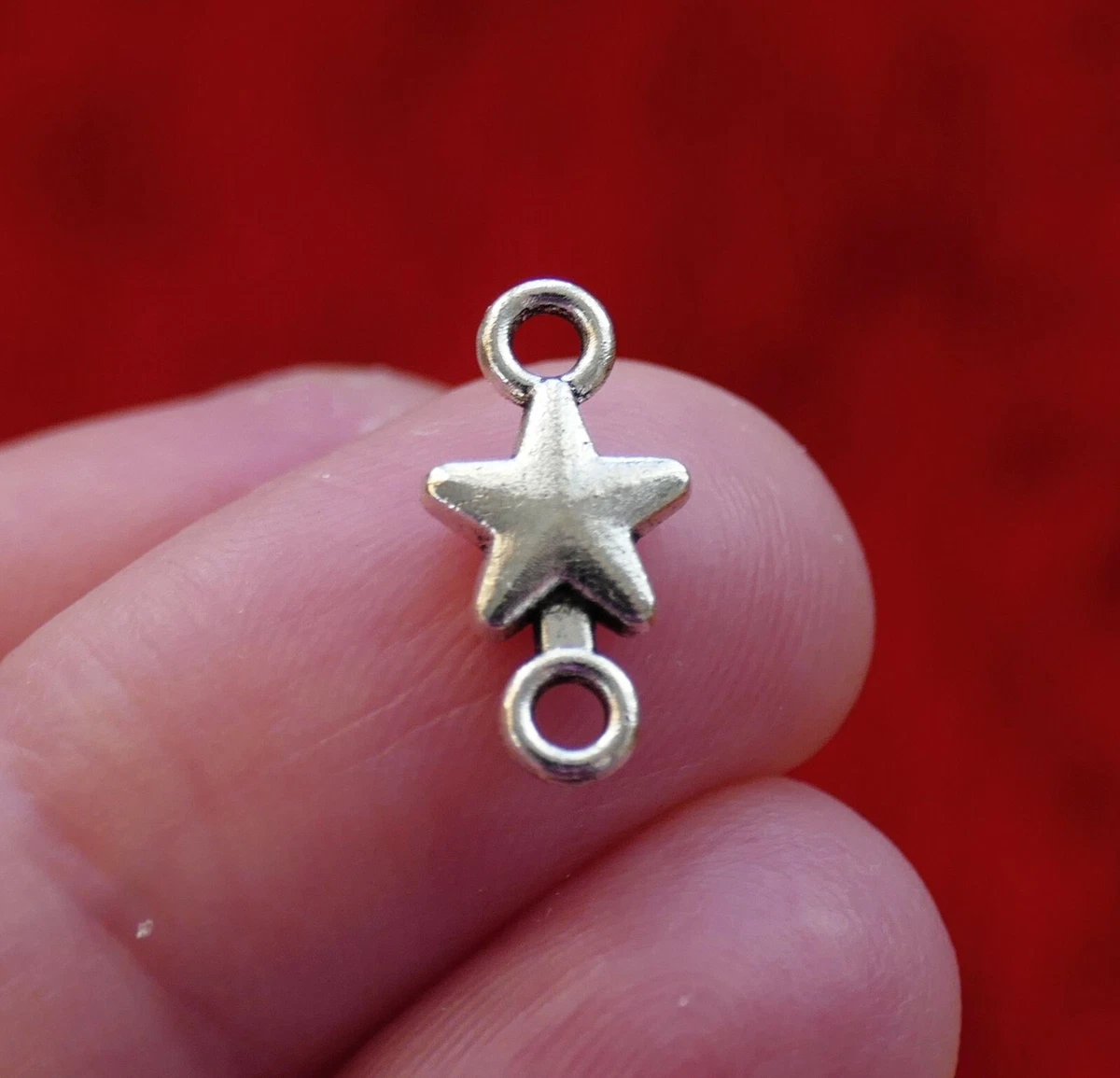 5x Small Star 2 Hole Connector Charms for Bracelet Earrings