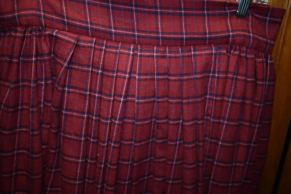 Falda Completa Franela Cuadros 34W Pioneer Frontier Victoriana Guerra Civil Siglo XIX Foto 2 de 4