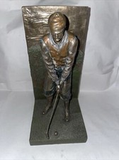 Veronese Single Bookend / Stand A Golfer Taking A Swing/shot Bronze Or Effect ?