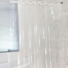 Solid Water Repellent Bathroom Shower Curtain Liner Clear Waterproof Transparent
