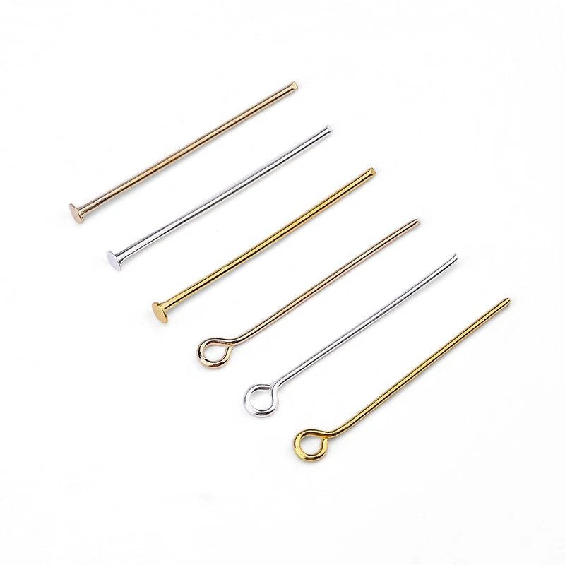 Flat Head Pins - 25mm Earring Head Pin Findings Jewelry Making Supplies  200pcs S