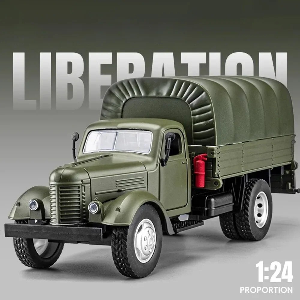 1:24 CA10 Vintage Armored Military Truck Diecast Model Off-Road Vehicle Car Toys