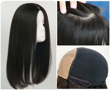 One Length Bob Silk Top Full Wig For Women, V...