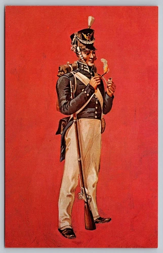Private Infantry War Of 1812 Military Uniform Vintage Postcard c1960