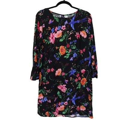 Old Navy Dress Women M Black Romantic Whimsigoth Witchy Boho Granny Dark Cottage