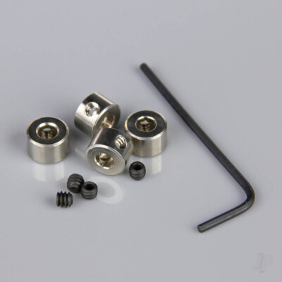 Dubro 1/8 Zoll plattiertes Messing Dura-Halsband (3 mm) (4 Stück pro Paket)