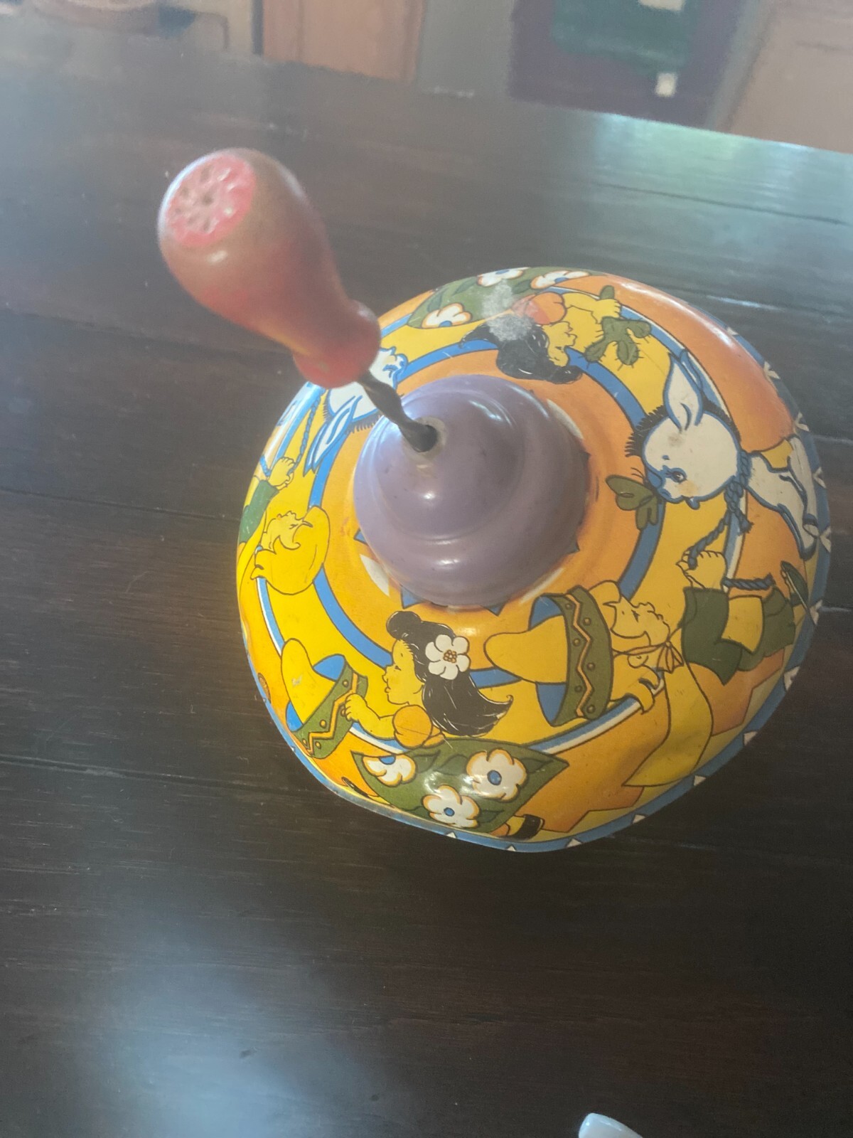 Vintage 1940 's Chidren with Donkeys Ohio Art Spinning Top Very Cute eBay