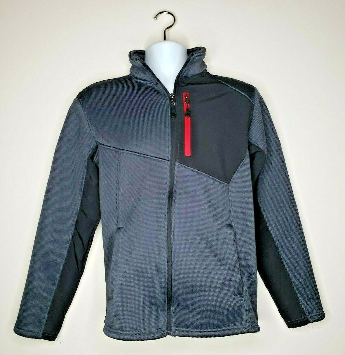 Swiss Tech Mens Soft Shell Waffle Knit Jacket Dark Gr… - Gem