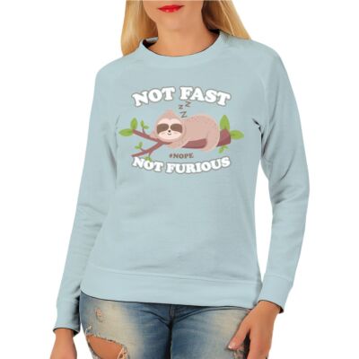 Damen Pullover Sweatshirt Not Fast Not Furious chillen couch ruhetag girls day