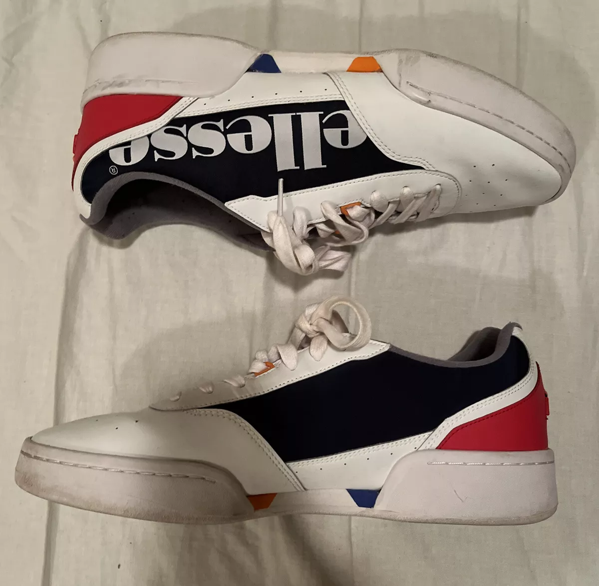 Ellesse Men 11 Tennis Shoe Red Blue Lace Up eBay