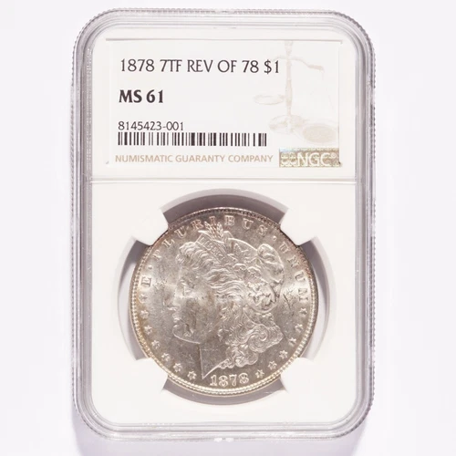 1878 Morgan Silver Dollar 7TF Rev of '78 NGC MS61