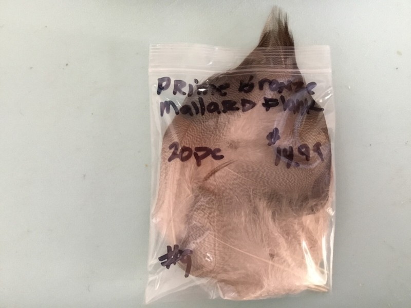 Prime bronze Mallard Flank feathers, +- 20 per pk,  .78 post to low 48 (item #9)