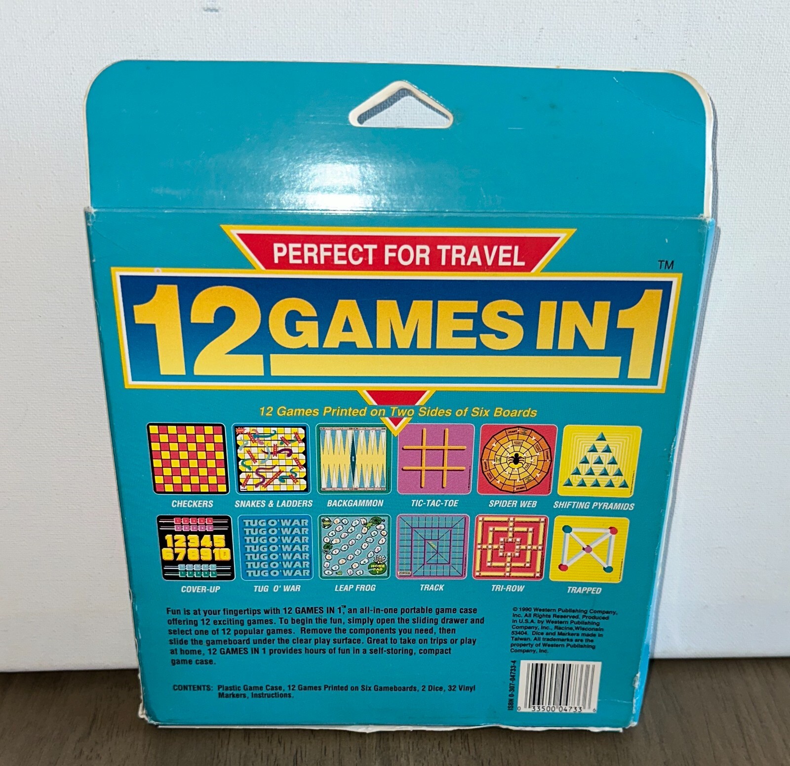 12 GAMES IN 1 Travel Board GAME  GOLDEN 4733 1990 NEW