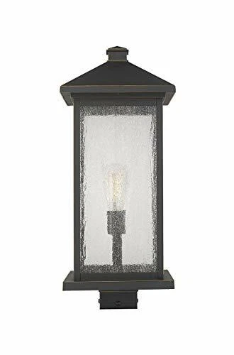 Z-Lite 531PHBXLS-SQPM-BK Portland 1 Light 25 inch Black Outdoor Pier Mount - Picture 1 of 1