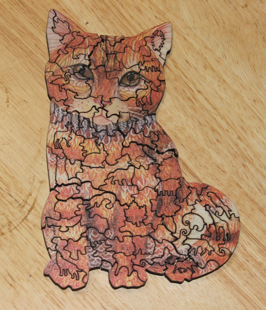 Wooden Puzzle Difficulty Level: 5A Challenger Size A5 - Cat | eBay