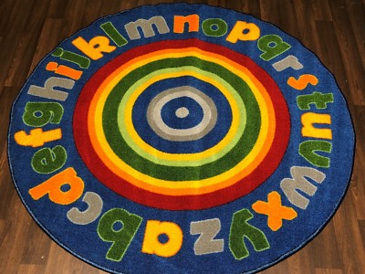 RUTSCHFESTE 133CMX133CM KREISE MATTEN HEIME/SCHULEN BILDUNG TEPPICHE NEU KINDER ABC 