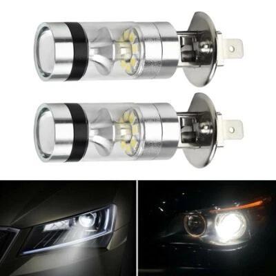 2pcs Voiture Phare H1 100W LED DRL Ampoule 12-24V 20-SMD 6000K Conduite Lampe De - Photo 1/4