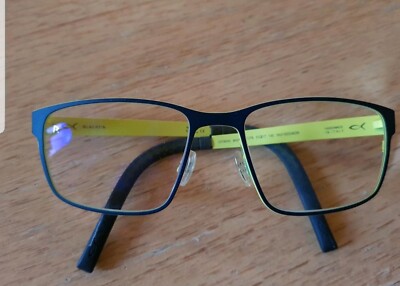 ''BLACKFIN'' Herren-Brille, Titan, Ultraflex Ultraleicht in Schwarz-Gelb