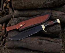 Beautiful Custom Handmade Carbon Steel Bowie hunting Knife 16"