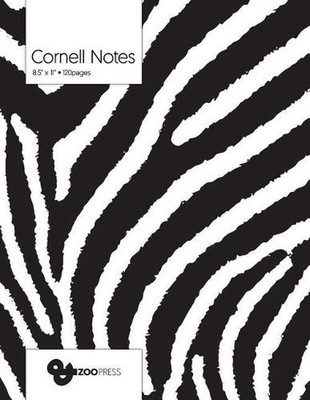 Cornell Notes: B&W Zebra Pattern Cover - Best Note Taking System for Students, W